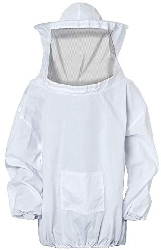 FEIGO Giacca Anti-ape Professionale,Protettivo Apicoltura Tuta,Tuta di Protezione Con Cappello e Velo Per Gli Apicoltori,tuta da Apicoltore,Maschera Apicoltore,Professionale Ape Vestito Giungla,Bianco