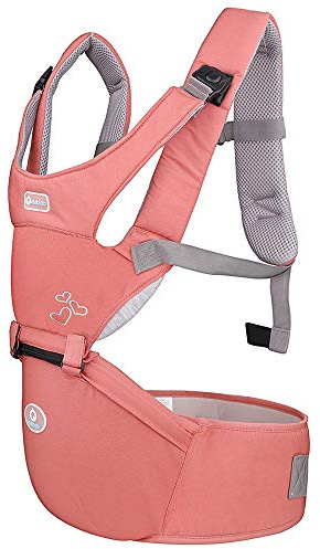 G-Tree portador de bebé del asiento de la cadera 3 llevan maneras clásica desgined porta bebé Mochila para 3-36months - rosa