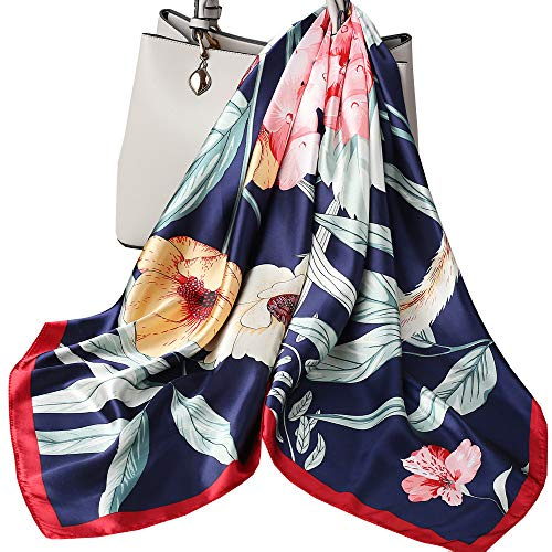 Ecroon Schal Kopftücher Halstuch Elegante Schal Frauen Elegant Seidenschal Business Seidentuch Scarf Bandana Taschentuch Ansatz Handgelenk Verpackungs
