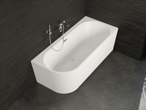 SPALINA CAPRI 170 DROITE - Bañera semi-exenta mural L. 170 x l. 76 cm