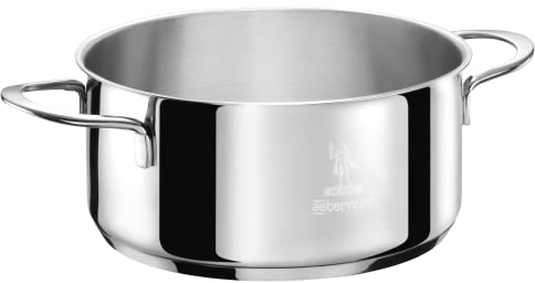 Aeternum Casseruola 2 manici, Acciaio Inox, Adatto anche all'induzione, diametro 18 cm, La Divina