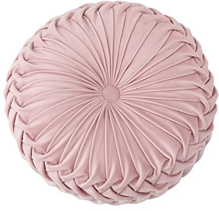 NatureMan Cuscino rotondo per divano da 13,7 pollici, velluto di colore puro, decorazione della casa, cuscino rotondo pieghettato, cuscino di zucca, adatto per la decorazione della casa, letto, auto