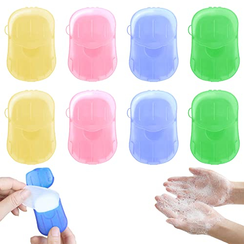 Carta Sapone Getta Portatile, Sapone di Carta Fogli di Sapone, 8 Pezzi Sapone Portatile per Viaggi all'Aperto,Campeggio, Escursionismo, Barbecue o Altre attività All'aperto