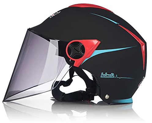 JATIBOSH Attache Fermement Vintage Casque Portable Et Sûre Cyclomoteur Casque, RéTro Demi Casque Boucle De Sécurité À Prise Rapide Casque Moto, pour Adapté Aux Motos ÉLectriques ECE Certifiés