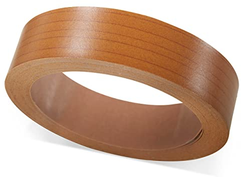 ben+camilla.com Selbstklebender Kantenumleimer | Kirschbaum 19 mm x 5 m Rolle Holz-Struktur | Kantenschutz zum Überkleben - wie Klebeband OHNE Bügeln | Premium Qualität für professionelle Ergebnisse