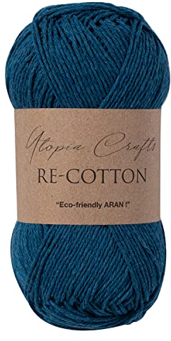 Utopia Crafts Re-Cotton Knitting Yarn, 100g (Blue Whale)