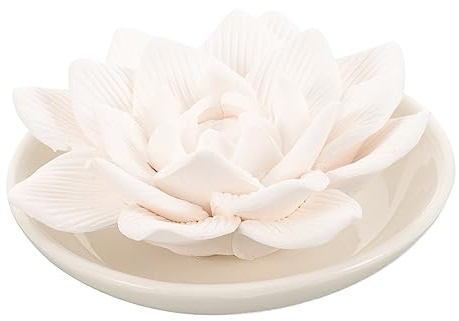 SUPVOX Plaster Diffuser Passive Diffuser for Essential Oils with Beautiful Water Lily Flower Design Made of White Plaster Emitting Fragrance for Bathrooms and Cars
