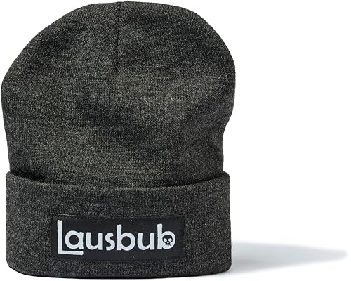 minifan Barnmössa: Lausbub – stickad mössa för barn för pojkar vintermössa för pojkar beanie mössa barn mössa pojke, kol, En Storlek