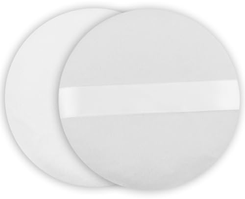 DNDGDLUA 10,0 cm Runde Puderquaste Ultraweich Waschbar Wiederverwendbar Groß Velours Gesicht Körper Puderquaste Lose Puderquaste Nass und Trocken, 2 Stück Puderquaste, Powder Puff, Weiß