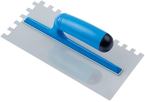 Virsus Frattazzo per Colla 2089, Misura 28x12 cm, Dente 10x10 mm, Lama in Acciaio, Manico Ergonomico in ABS, Spatola Dentata per Piastrellatura, Utensile Professionale e Fai da Te, Made in Italy