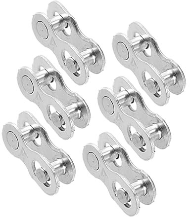 Partuto 6 Pair Universal 6 7 8 Speed Bike Chain Link - Metal Silver Tone