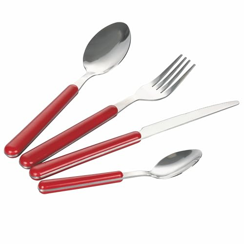 Galileo Set 24 posate in acciaio inox, impugnatura rossa, Brio Sibilla