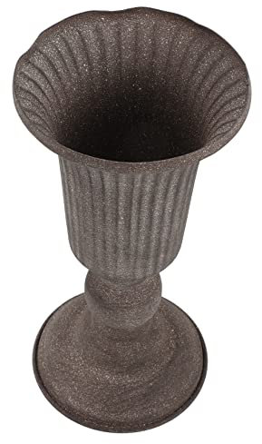 Yardenfun Blumentopf Metallständer Veranda Pflanzer Kunstpflanzen Im Freien Blumenarrangement Topf Blumenbehälter Metall Hohe Pflanzvase Urnenvase Trompete Griechenland Eisen