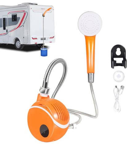 Genérico Ducha Portátil para Camping - Cabezal De Ducha para Acampada,Bomba Recargable Compacta para Viajes, Autocaravana, Coche, Mascotas y Actividades al Aire Libre