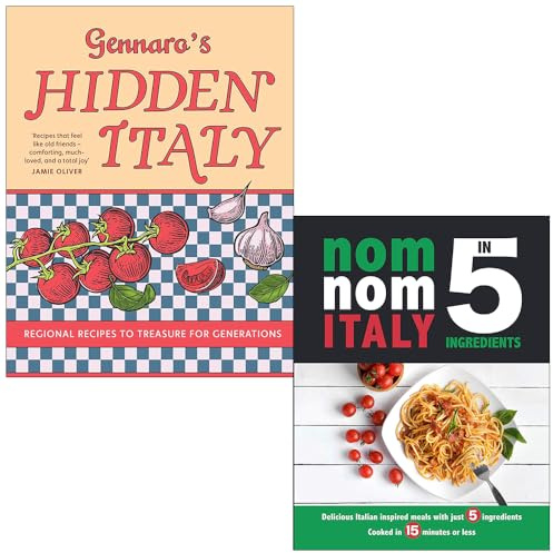 Gennaro’s Hidden Italy By Gennaro Contaldo & Nom Nom Italy In 5 Ingredients By Iota 2 Books Collection Set