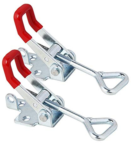 MINGZE 2pcs Sauterelles bascule pince métallique fixer loquet loquets de serrage 4002, Type de verrou de porte de capacité de maintien en métal de décharge rapide d'outil de main 220Kg
