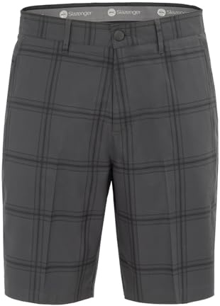 Slazenger Mens Check Golf Short Charcoal EU 40