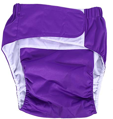 DEWIN Pañales para Adultos,Ajustable Braga Pañal Adulto Pañales de Tela Reutilizables para Adultos Protector Pañal Adulto Reutilizable,Doble Protección Incontinencia(Púrpura Oscuro)