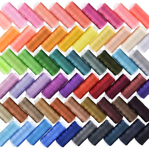 Sewing Threads Kits, All Purpose 60 Color Spools Polyester Thread Quilting Thread Assortment for Hand Machine Sewing Embroidery (60 Color)
