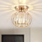 ZYDTRIP Crystals Ceiling Light Fixtures Chandelier, Small Semi Flush Mount Ceiling Light Fitting for Hallway Entrance Kitchen Bedroom Dining Rooms Living Rooms Bar (Gold)