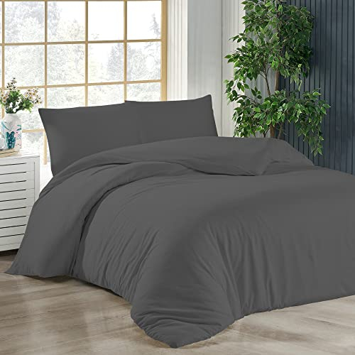 Livessa Bettwäsche 220x240 3teilig Baumwolle - Bettwäsche mit Reißverschluss: Bettbezug 220x240 cm + 2er Set Kissenbezug 40 x 80 cm, Oeko-Tex Zertifiziert, aus%100 Baumwolle Jersey (140 g/qm)