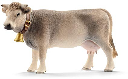 schleich FARM WORLD Brun schweizisk ko, från 3 år, 13874 - Leksaksfiguren, 4 x 13 x 8 cm | Spelfigur från 3 år | schleich bondgård figur | detaljerad djurfigur | present till pojkar och flickor