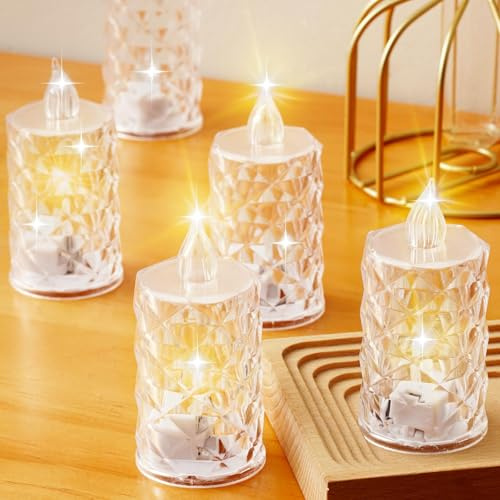 AYMXZT 24-Pack Battery Operated Flameless Candles - Realistic Flickering LED Lights for Wedding Centerpieces, Valentine‘s Day Dining Table, Home Decor