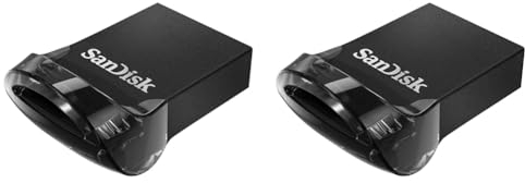 SanDisk Ultra Fit USB 3.2 Flash-Laufwerk 64 GB (Für Laptops, Spielkonsolen und Auto-Audiosysteme, Plug-and-Stay, 130 MB/s Lesen, RescuePRO Deluxe Software) (Packung mit 2)