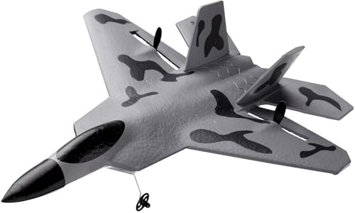 VEVOR Avión RC Avión de Control Remoto de 2 Canales de 2,4 GHz con Estabilizador Giroscópico de 6 Ejes Avión de Combate Listo para Volar Juguete con 2 Baterías para Adultos, Niños y Principiantes