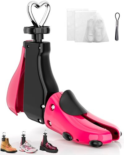 Zecaveler Schuhspanner für Damen und Herren – Längen- und Breitenverstellung – Ideal für Lederschuhe, Sportschuhe & Stiefel (Rose（1 Pack）)