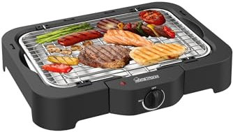 Hometronix 2300W Electric BBQ Grill – Smokeless, Non-Stick, Multi-Level Temperature Control, Compact Indoor/Outdoor Grill with Removable Drip Tray & Safety Features – Ideal for Steaks, Burgers & More