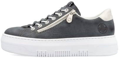 Rieker Women's Grey Blue M1953 Lightweight Platform Summer Sneakers (Grey Blue, UK Footwear Size System, Adult, Women, Numeric, Medium, 6.5)