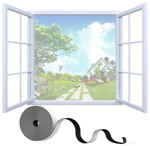 Blanco Ventana mosquitera W70 x H140cm Cortina antiinsectos,mosquitera,lavable,sin necesidad de perforar,ignífuga e impermeable