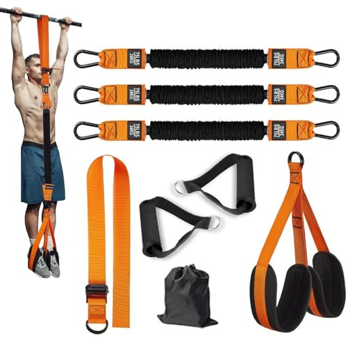 Pull Up Assistance Bands, 8 PCS Heavy Duty Resistance Band for Pull Up Bar, Pulls Ups Bands Set Adjustable Weight/Size with Feet/Knee Rest for Upper Body Strength, Muscle Building(225 LBS)