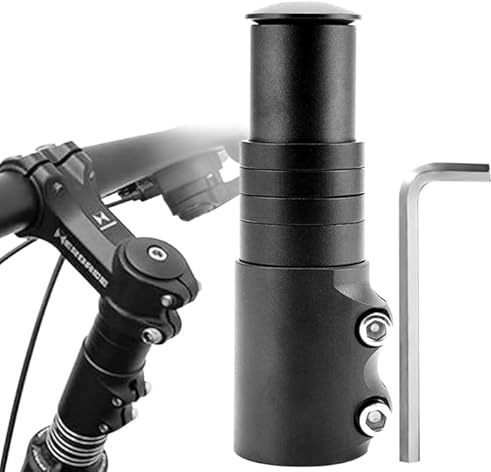 Yuiturt Rehausse Potence VTT Rallonge de Guidon Alliage d'Aluminium 28.6mm Extenseur Réglable Hauteur Potence Vélo Fourche Riser Adapter pour Vélo Route BMX