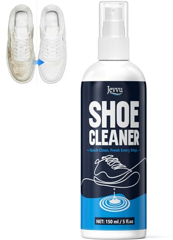 Jevvu Shoe Cleaner Spray, 150ml Trainer Cleaner for White Shoes, Removes Dirt, Marks and Everyday Stains, Suitable for Leather, Rubber, Mesh and PU