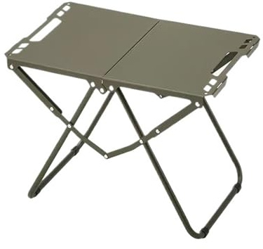 Genérico Mesa Plegable táctica for Camping, Picnic y Barbacoa al Aire Libre. combinada de Madera Tablero portátil Color Oscuro(Army Green)