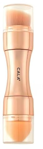 CALA. Brocha de Maquillaje 4 en 1 Cala Complexion Trio Glow On The Go. Brocha de Contorno. Pincel de Labios. Pincel de Ojos. Esponja de Maquillaje. Mezcla el Maquillaje.