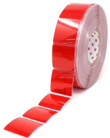 Finest Folia Diamond Grade 997S Lámina retroreflectante segmentada para estructuras de Lona para Remolque de camión, película Reflectante de 52 mm (8 Metros, roja)