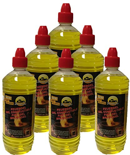6X 1 Liter Flaschen Brenngel Gelkamine Ethanolkamine Wandkamine Gel Bioethanol