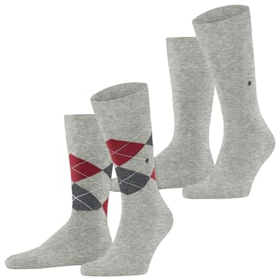Burlington Everyday Mix Multipack M So coton fantaisie lot de 2 paires, Chaussettes Homme, Gris Light Heather 3223, 40-46