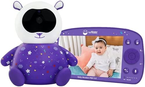 SoyMomo - Babyphone Pro 2.0 - HD Kamera, Nachtsicht, Temperatursensor, Bidirektionaler Intercom, Beruhigende Melodien
