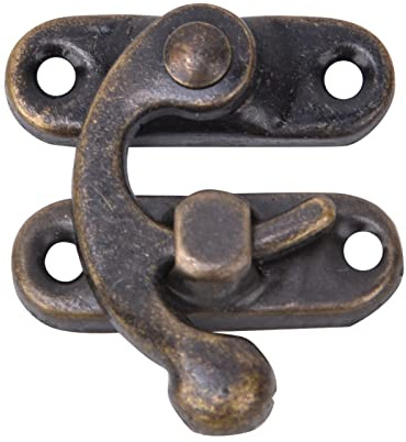 Qcwwy 30 Pz Chiusura a Scatto in Stile Vintage, Metallo Sinistra Destra Toggle Antico Chiusura a Chiusura Gancio Gancio per Valigia Portagioie Cassetta degli Attrezzi(Gancio Sinistro in Bronzo Verde)