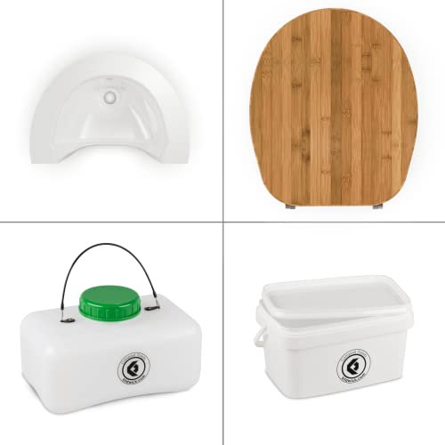 Kildwick FreeLoo Bamboo S - Composting Toilet DIY-Kit - Compact White