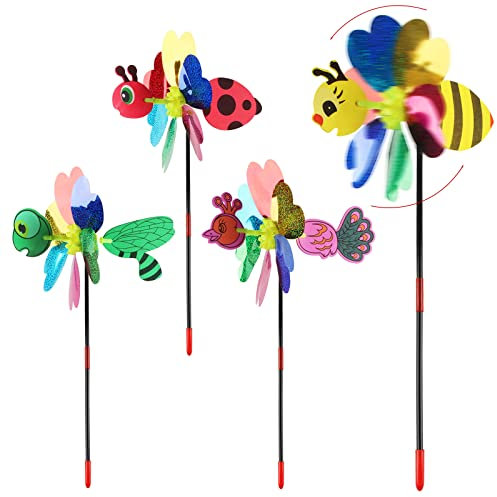 Molinillo de Viento ACTOYS, Jardín Decorativo 3D, Plástico, Colores Lentejuelas