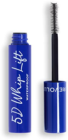 MakeUp Revolution 5D Whip Lift Waterproof Mascara, Maximaler Schwung, Länge & Volumen, Lang anhaltend, wischfest, Schwarz, 12 ml