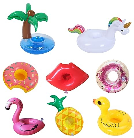 8 piezas de soporte para bebidas para piscina, soporte inflable para bebidas, soporte para globos de cerveza, juguetes de baño para niños, adecuado para piscina de verano, fiesta en la playa