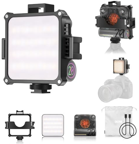 ZHIYUN Fiveray M20 [Official] Videolampa 20W, tvåfärgad LED-videobelysning, streaming magnetisk lampa med 2010 Lux/2 700~6500K/4 500mAh/ CRI 95+/ TLCI 97+