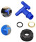 TOPWAYS Water Butt Tap, 3/4BSP Plastic Snap Fit Hosepipe Rain Barrel Tap Water Butts for IBC Tank Rain Water Collection Barrel Garden Water Connectors with Brass nut (Blue Tap+ IBC Tank Adapter)