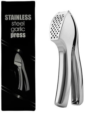 OhanaBeach®knoblauchpresse edelstahl，Für Knoblauch und Ingwer, leicht zu quetschen, leicht zu reinigen, robust für den Langzeitgebrauch, bequem zu halten und einfach zu handhaben.